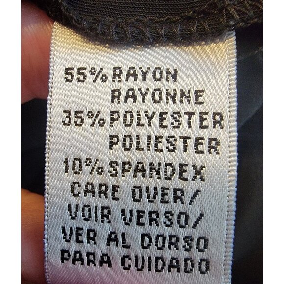 Vintage Anne Klein Top Sz XL Blouse Black Short Sleeve Career Classic Office - Picture 7 of 9